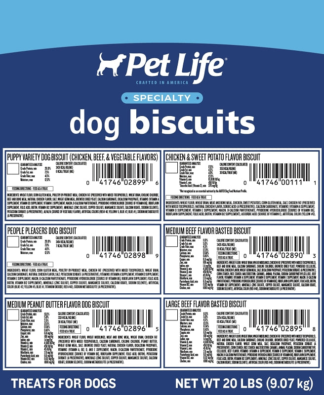 Pet Life 2893 Dog Biscuit, Multi Flavor, 20 lb