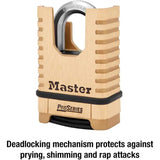 Master Lock ProSeries 6.56 in. H X 2-1/4 in. W Brass 4-Digit Combination Shrouded Padlock