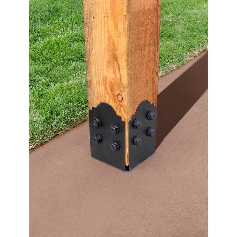 Simpson Strong-Tie OA Mission Collection 10.3125 in. H X 8 in. W 14 Ga. Galvanized Steel Post Base, Pack of 4