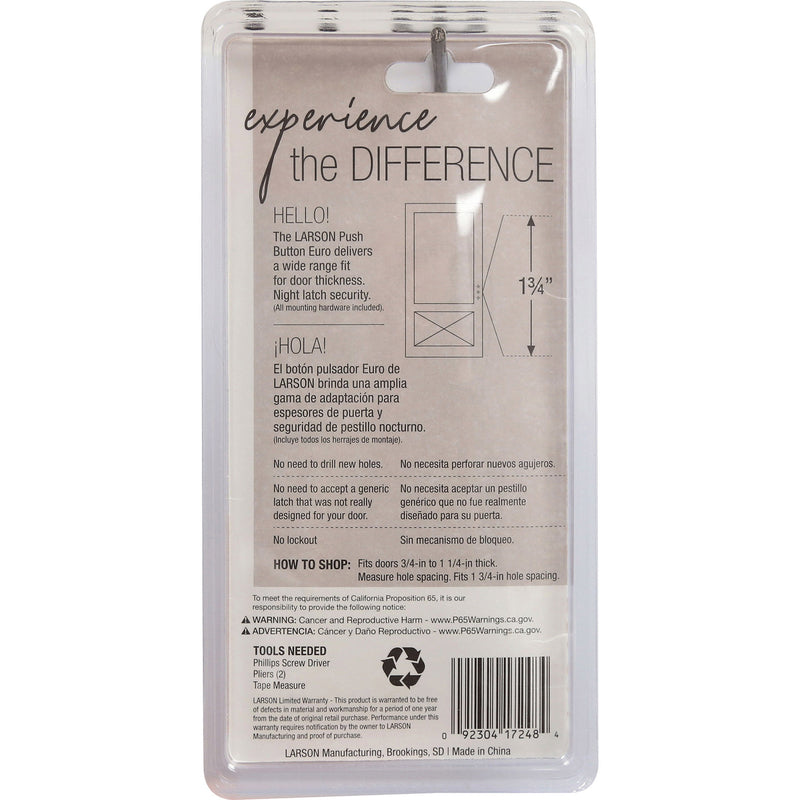 Larson Euro Zinc-Plated White Zinc Push Button Latch 1 pk