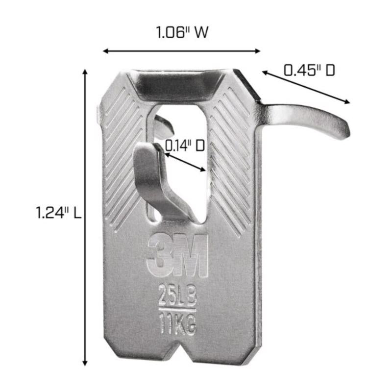 3M Claw Silver Drywall Picture Hanger 25 lb 4 pk
