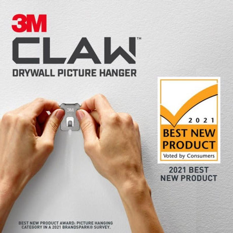3M Claw Silver Drywall Picture Hanger 25 lb 4 pk