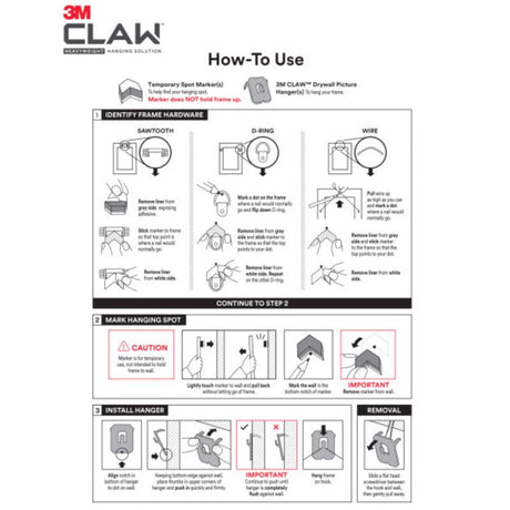 3M Claw Silver Drywall Picture Hanger 45 lb 1 pk