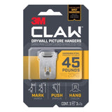3M Claw Silver Drywall Picture Hanger 45 lb 3 pk