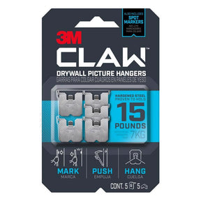 3M Claw Silver Drywall Picture Hanger 15 lb 5 pk