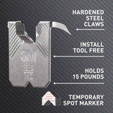 3M Claw Silver Drywall Picture Hanger 15 lb 1 pk
