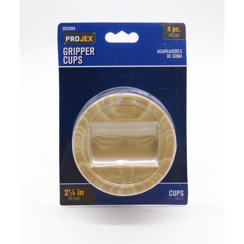 Projex Rubber Furniture Cup Brown Round 2-1/4 in. W 4 pk
