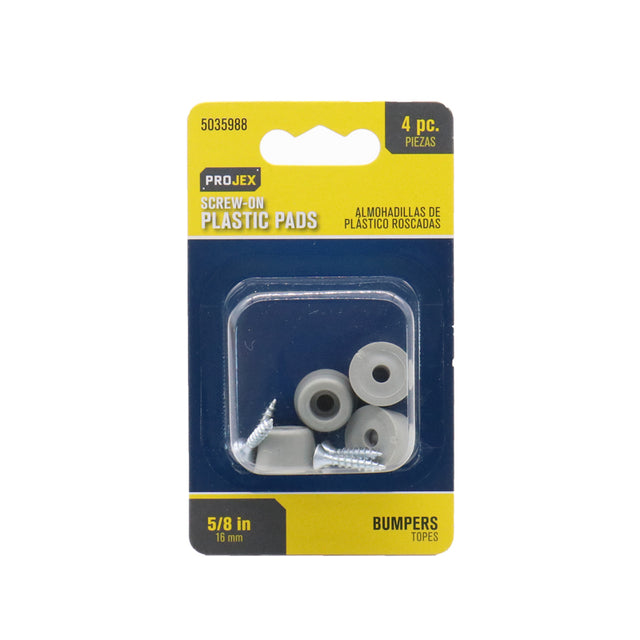 Projex Plastic Bumper Pad Gray Round 5/8 in. W 4 pk