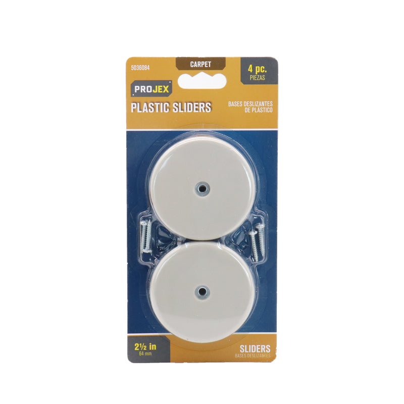 Projex White 7/8 in. Nail-On Plastic Chair Glide 4 pk