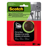 3M Scotch Felt Self Adhesive Protective Pad Brown Round 1.5 in. W 20 pk, Pack of 6