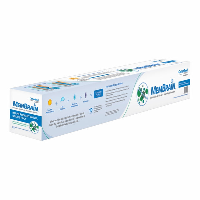 CertainTeed MemBrain 8 ft. W X 50 ft. L X 2 mil Air Barrier and Smart Vapor Retarder Roll 416.5 sq f