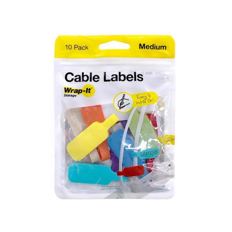 Wrap-It Cable Labels 2.25 in. L Assorted Polypropylene Cable Labels, Pack of 3