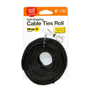 Wrap-It Cable Ties  Roll 8 in. L Black Nylon Cable Ties Roll