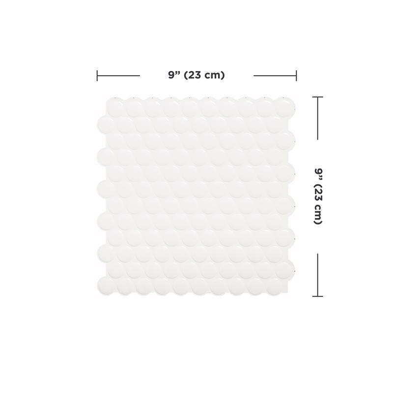Smart Tiles 8.95 in. W X 8.98 in. L White Glazed Vinyl Adhesive Wall Tile 4 pc, Pack of 6