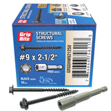 Grip-Rite No. 9 wire X 2-1/2 in. L Star Hex Washer Head Coarse Structural Screws