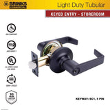 Brinks Commercial Matte Black Storeroom Lockset 2 in.