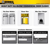 Brinks Commercial Matte Black Metal Hydraulic Adjustable Door Closer Grade 1