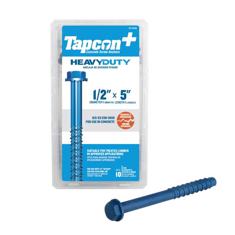 Tapcon 1/2 in. in. X 5 in. L Hex Drive Hex Washer Head Assorted Concrete Screws, Pack of 3