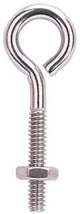 ProSource LR292 Eye Bolt, 4.7 mm Thread, Machine Thread, 1 in L Thread, 3/4 in Dia Eye, 94 lb Working Load, Pack of 10