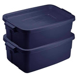 Rubbermaid Roughneck 3 gal Navy Storage Box 7 in. H X 10.625 in. W X 15.687 in. D Stackable, Pack of 6