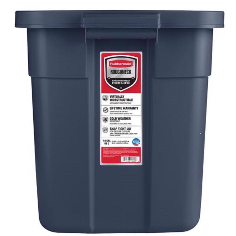Rubbermaid Roughneck 18 gal Navy Storage Box 16.375 in. H X 15.875 in. W X 23.875 in. D Stackable, Pack of 6