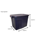 Rubbermaid Roughneck 18 gal Navy Storage Box 16.375 in. H X 15.875 in. W X 23.875 in. D Stackable, Pack of 6