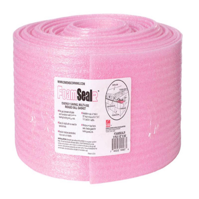 Owens Corning 7.5 in. W X 50 ft. L X 0.19 in. Unfaced Ridged Sill Gasket Roll 31.25 sq ft, Pack of 6