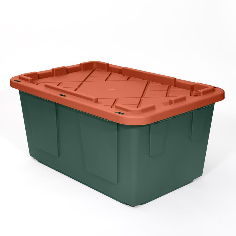 Greenmade Pro. Grade 27 gal Green/Red Snap Lock Storage Box 14.7 in. H X 20.4 in. W X 30.4 in. D Sta, Pack of 4