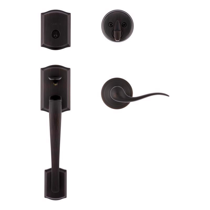 Kwikset Prescott Venetian Bronze Entry Handleset 1-3/4 in.