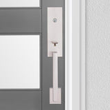 Kwikset Vancouver Satin Nickel Entry Door Knob 1-3/4 in.