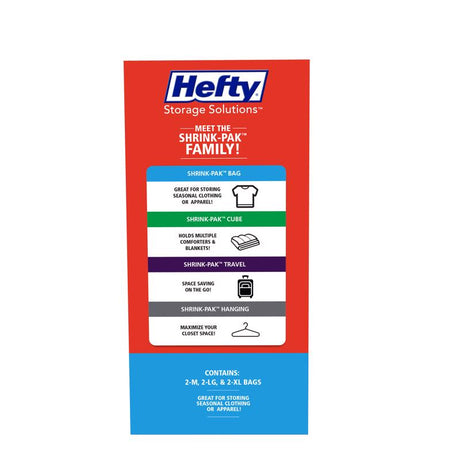 Hefty Shrink-Pak Clear Vaccum Storage Bag, Pack of 2