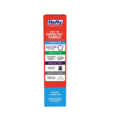 Hefty Shrink-Pak Clear Jumbo Vacuum Cube Storage Bags, Pack of 3
