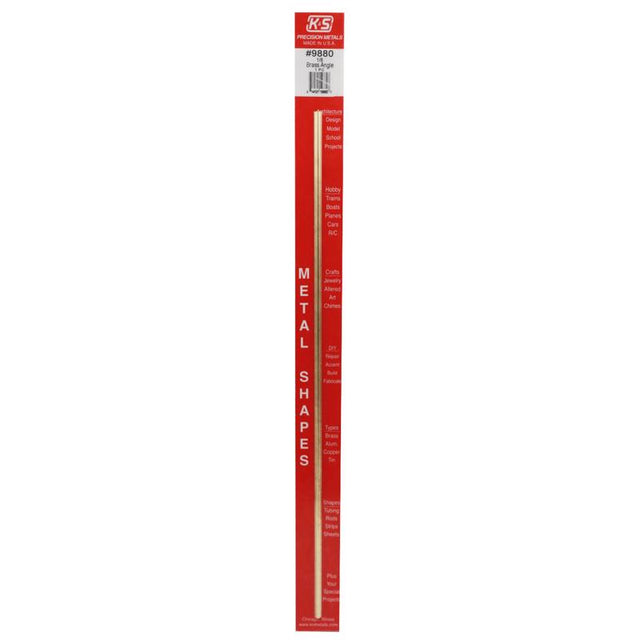 K&S 0.014 in. X 1/8 in. W X 12 in. L Brass Angle