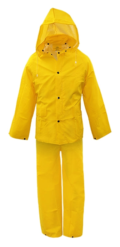 Boss 3PR0300YX Rain Suit, XL, PVC, Yellow, Detachable