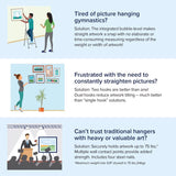 Balanced Hanger Always Level Metallic Silver Heavy Duty Mirror/Picture Hanging Kit 75 lb 1 pk