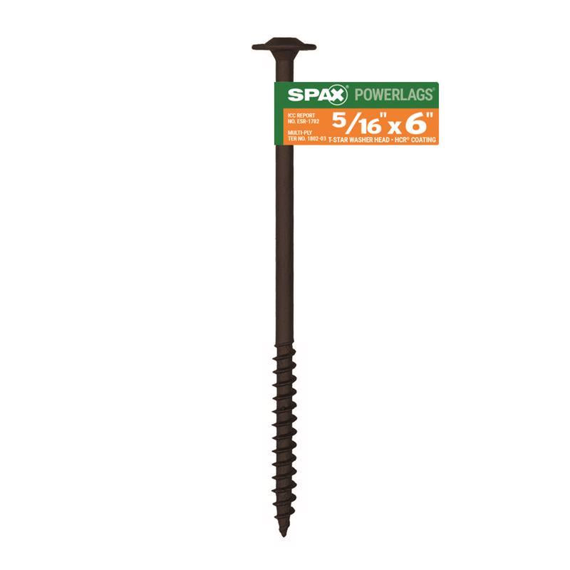 SPAX PowerLags 5/16 in. X 6 in. L Washer High Corrosion Resistant Carbon Steel Lag Screw 1 pk, Pack of 25