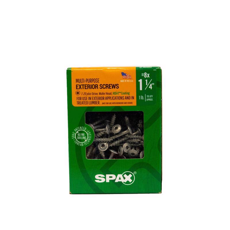 SPAX Multi-Material No. 8 in. X 1-1/4 in. L T-20+ Wafer Head Serrated Construction Screws