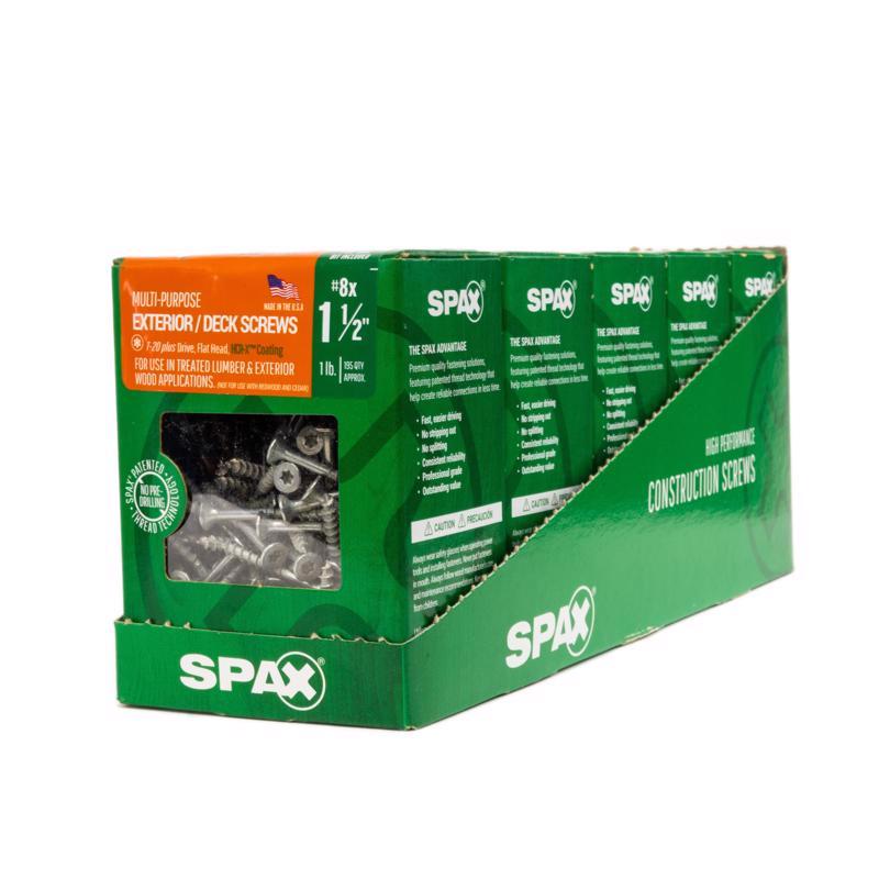 SPAX No. 8 in. X 1-1/2 in. L Gray Star Flat Head Deck Screws 1 lb 195 pc