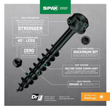 SPAX PowerLags 5/16 in. X 4 in. L Washer High Corrosion Resistant Carbon Steel Lag Screw 12 pk
