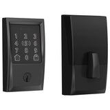 Schlage Encode Plus Matte Black Metal WiFi Deadbolt with Century Trim