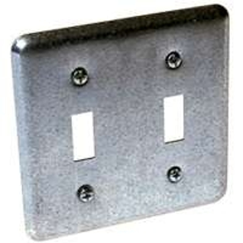 Raco 871 Handy Box Cover, 0.49 in L, 4-1/2 in W, Square, Galvanized Steel, Gray