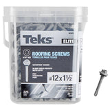 Teks Elite No. 12 X 1-1/2 in. L Hex Drive Hex Washer Head Self Tapping Roofing Screws