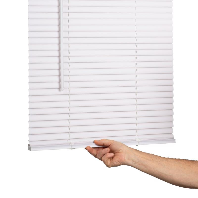 Living Accents Vinyl 1 in. Mini-Blinds 23 in. W X 72 in. H White Cordless