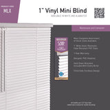 Living Accents Vinyl 1 in. Mini-Blinds 23 in. W X 72 in. H White Cordless