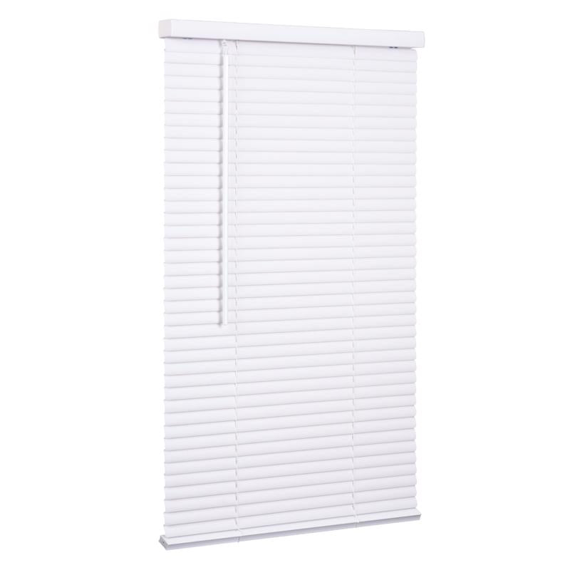 Living Accents Vinyl 1 in. Mini-Blinds 71 in. W X 72 in. H White Cordless