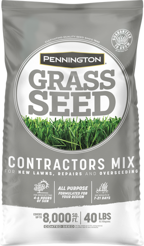 Pennington 100544318 Grass Seed, Contractors Mix, 40 lb Bag