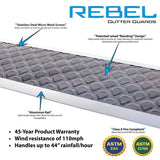 Rebel Gutter Guards 5 in. W X 39 ft. L Gray Aluminum Gutter Guard 13 pk