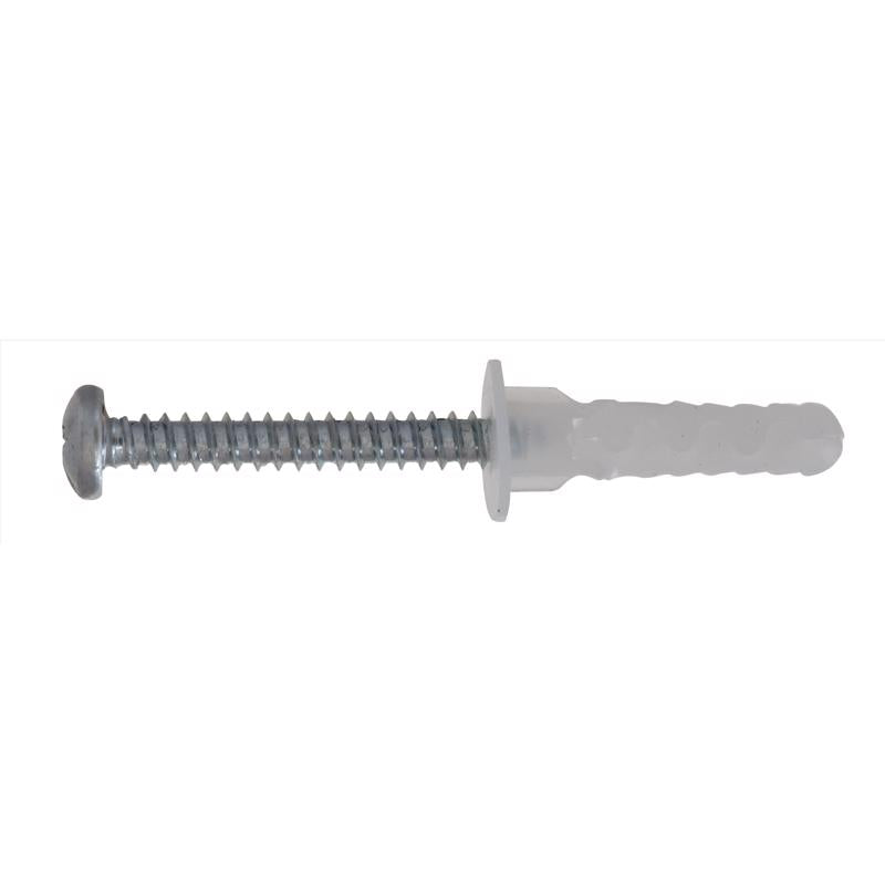 HILLMAN 1/4 in. D X 1-3/16 in. L Nylon Round Head Screw and Anchor 6 pc