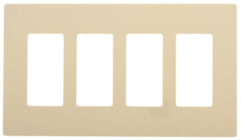Eaton PJS Series PJS264LA Wallplate, 4-7/8 in L, 8.56 in W, 4-Gang, Polycarbonate, Light Almond, High-Gloss, Pack of 6