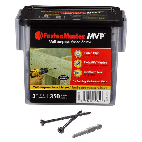 FastenMaster MVP 3 in. L Torx Ttap Self-Tapping Wood Screws 350 pk